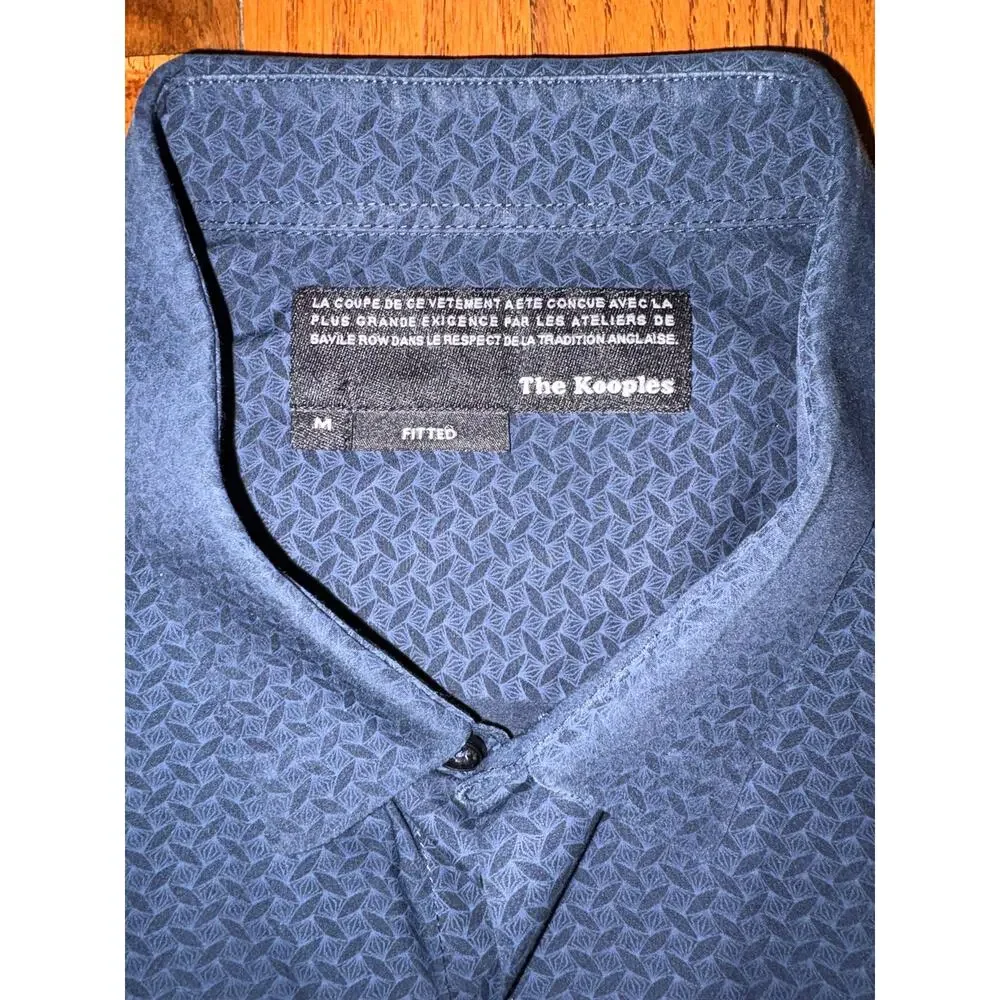 The Kooples Blue Long Sleeve Mens‎ Button Down Shirt- Fitted Medium- EUC - Picture 6 of 7